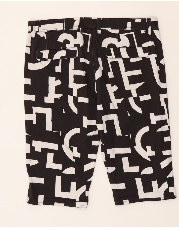 Iceberg Herren Bermudashorts IT 48 Medium W32 Schwarze geometrische Baumwolle