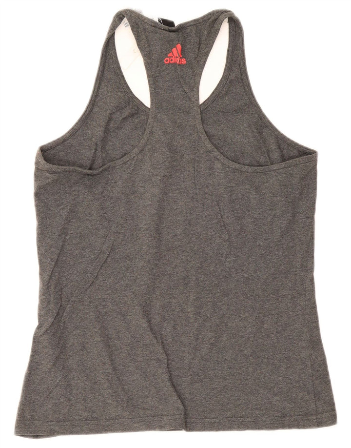 Adidas Damen Graphic Vest Top UK 12/14 Mittelgraue Baumwolle