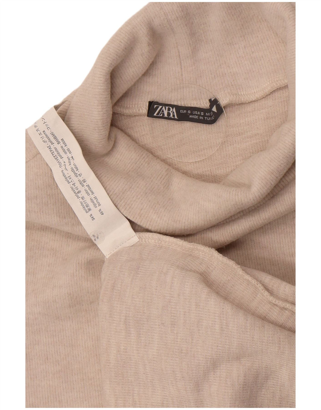 Zara Damen Weste Tank Top UK 8 Small Beige Polyester