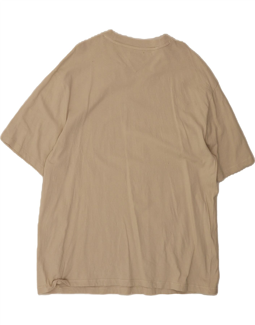 TOMMY HILFIGER Mens T-Shirt Top Large Beige Cotton Vintage Tommy Hilfiger and Second-Hand Tommy Hilfiger from Messina Hembry 