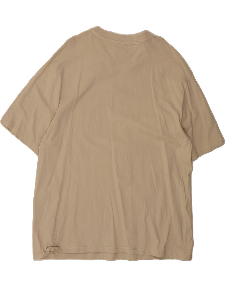 TOMMY HILFIGER Mens T-Shirt Top Large Beige Cotton Vintage Tommy Hilfiger and Second-Hand Tommy Hilfiger from Messina Hembry 
