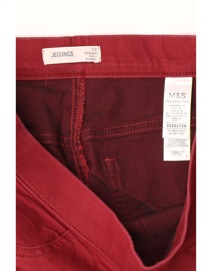 Marks & Spencer Damen Jegging-Jeans UK 12 Medium W30 L28 Rote Baumwolle