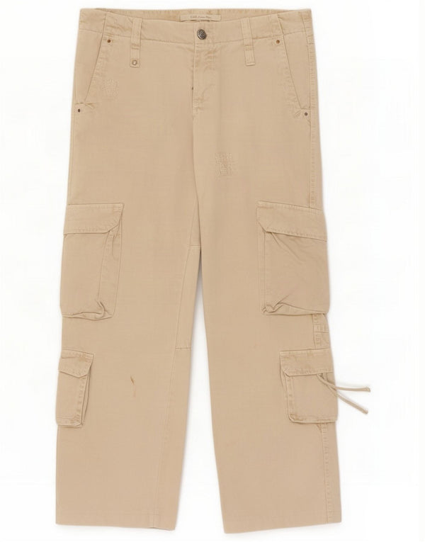 Gaudi Damen gerade Cargohose IT 44 Medium W34 L28 Beige Baumwolle