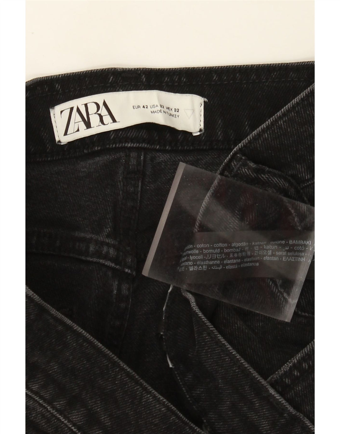 Zara Herren Slim Jeans EU 42 Large W32 L30 Schwarze Baumwolle