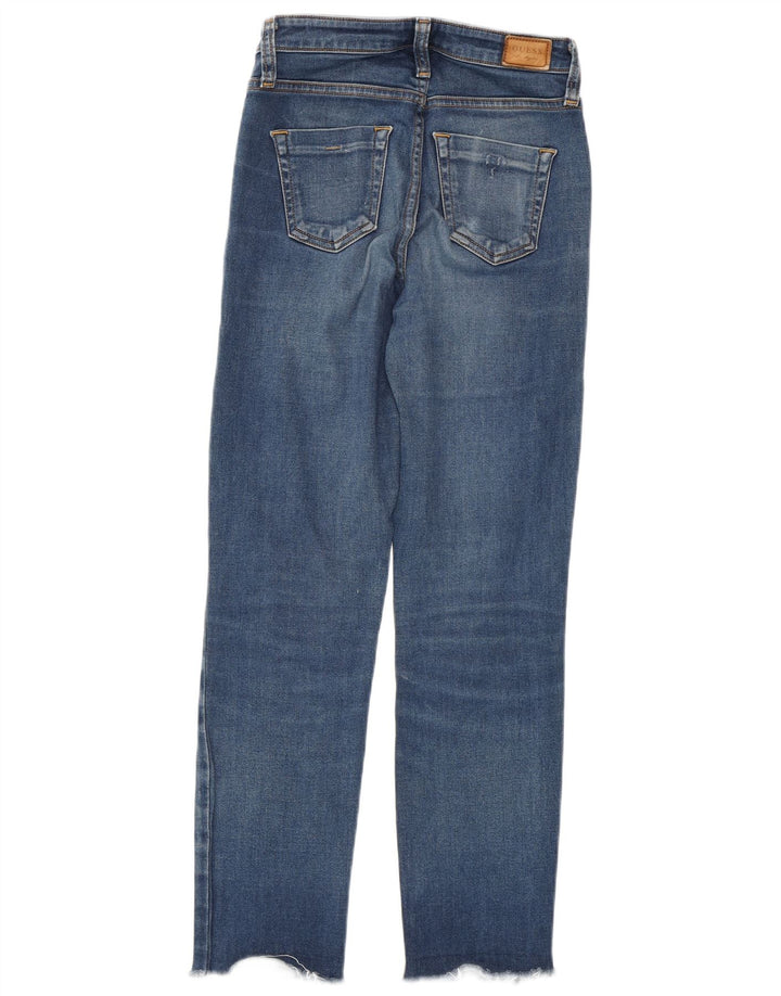 GUESS Damen Slim Jeans W25 L27 Blaue Baumwolle