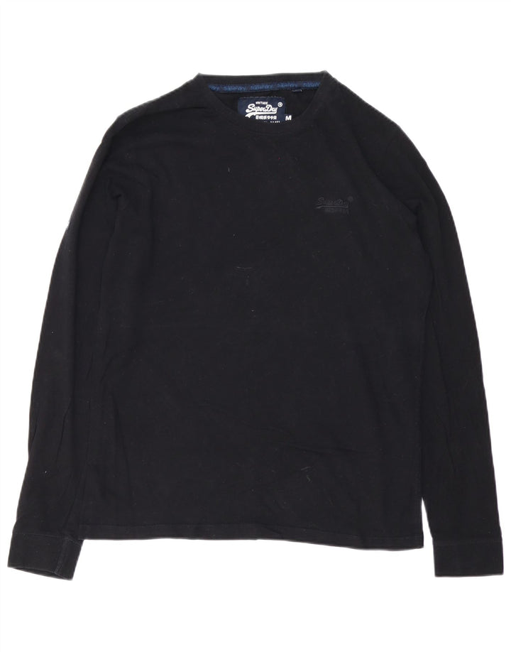 SUPERDRY Herren-Langarmshirt aus mittelschwarzer Baumwolle