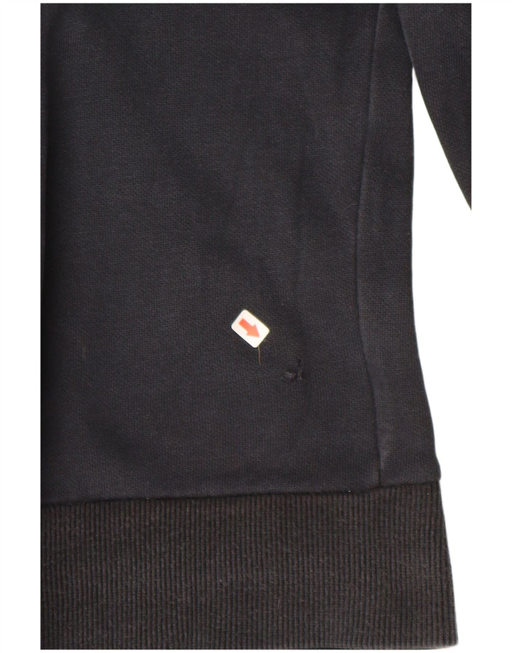 PUMA Damen Graphic Zip Hoodie Pullover UK 10 Small Schwarz Baumwolle