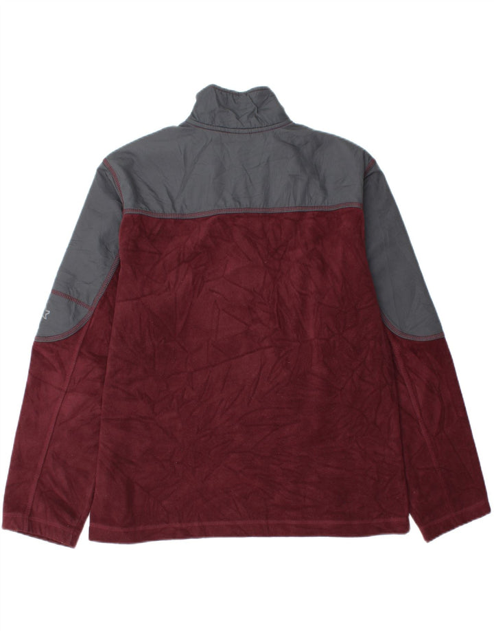 Starter Herren-Fleecepullover mit Reißverschluss am Hals, UK 38/40, mittleres Kastanienbraun, Farbblock
