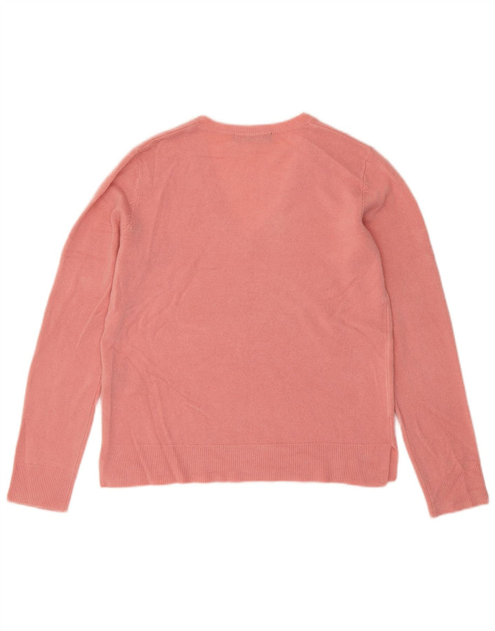 Marks & Spencer Damen-Pullover mit V-Ausschnitt, UK 12, Mittelrosa, Acryl
