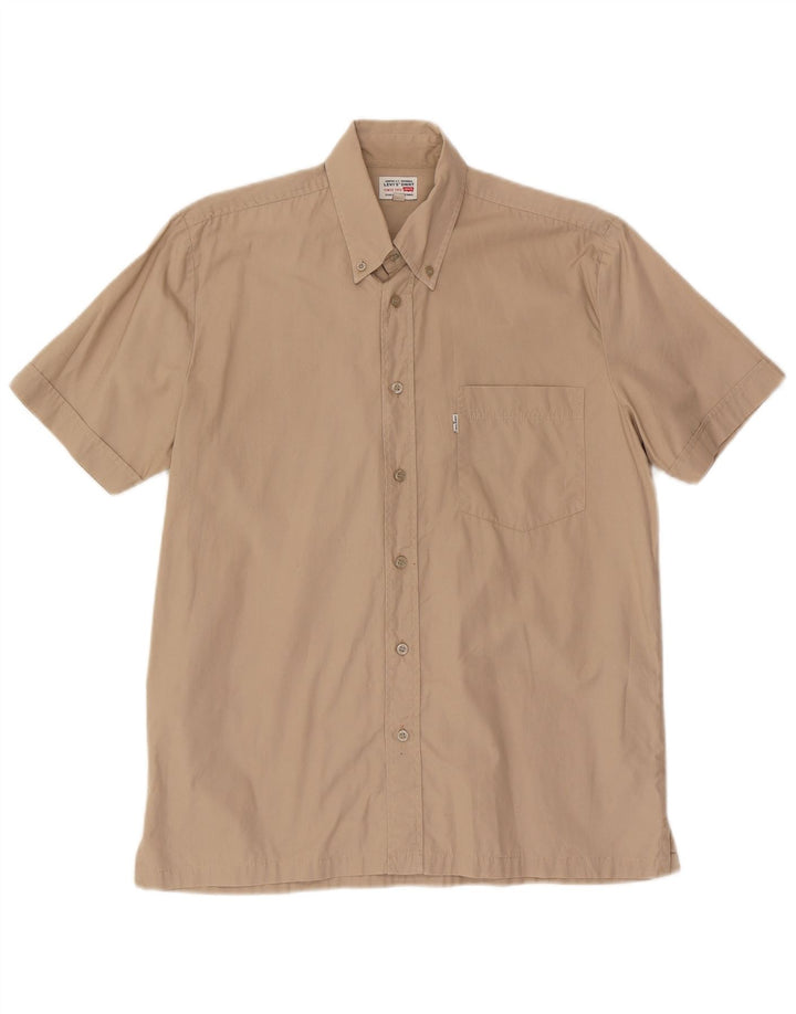 Levi's Herren Kurzarmhemd Small Beige Baumwolle