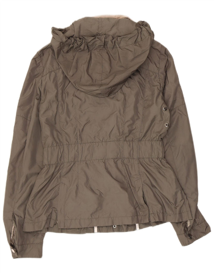 Zara Damen-Utility-Jacke mit Kapuze, UK 12, mittleres Khaki, Polyester