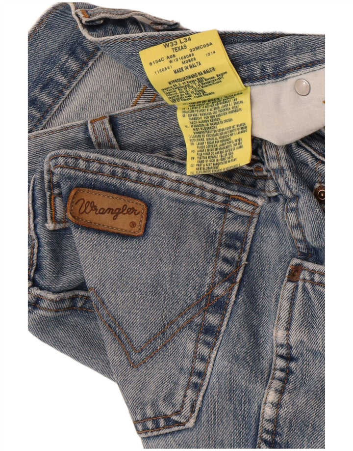 Wrangler Herren Texas Straight Jeans W33 L34 Blaue Baumwolle