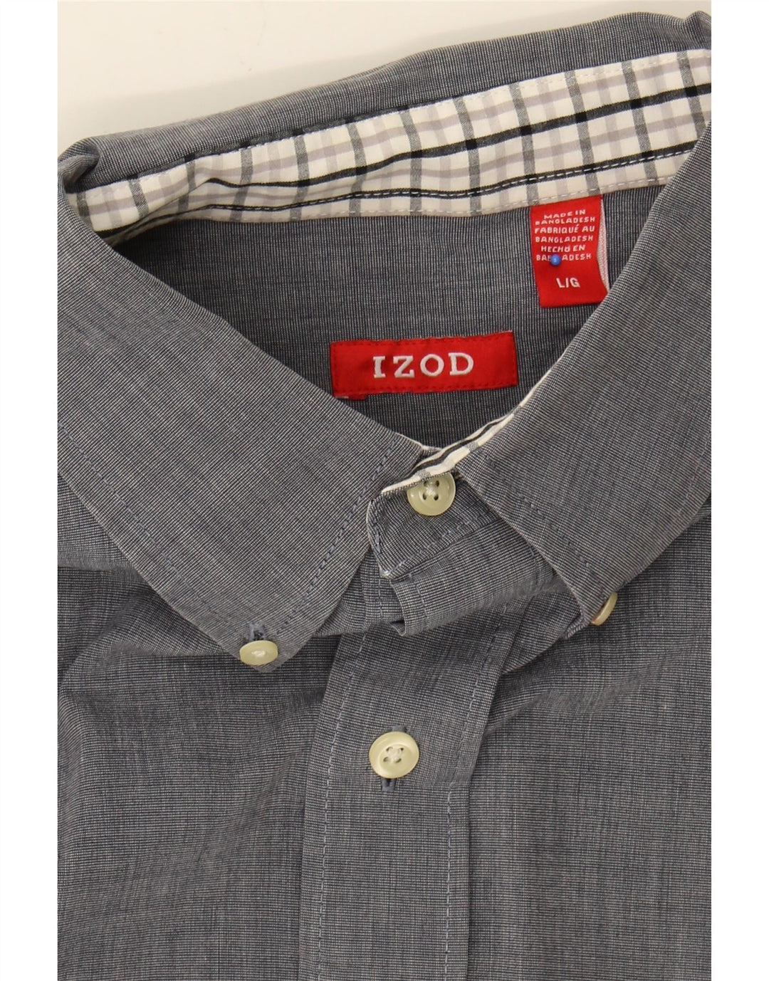 IZOD Mens Shirt Large Grey Cotton Vintage Izod and Second-Hand Izod from Messina Hembry 