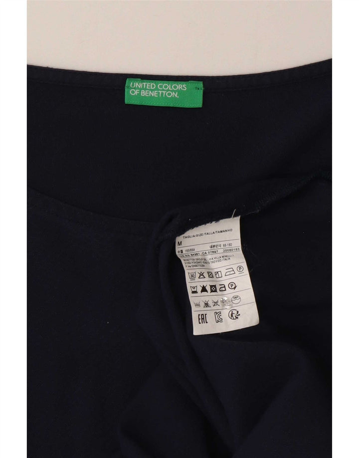 Benetton Damen-Blusenoberteil mit 3/4-Ärmeln, UK-Gr. 12, mittelmarineblaue Viskose