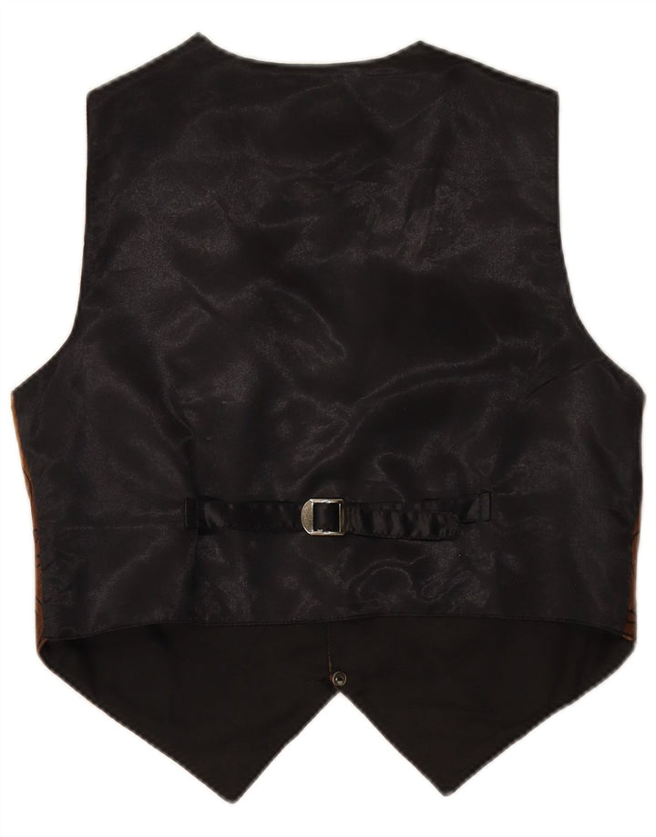 VINTAGE Herren Wildlederweste Kleines braunes Paisley-Leder