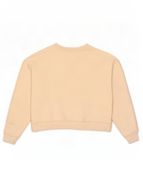 Adidas Damen Crop Oversized Sweatshirt Pullover UK 14 Large Beige