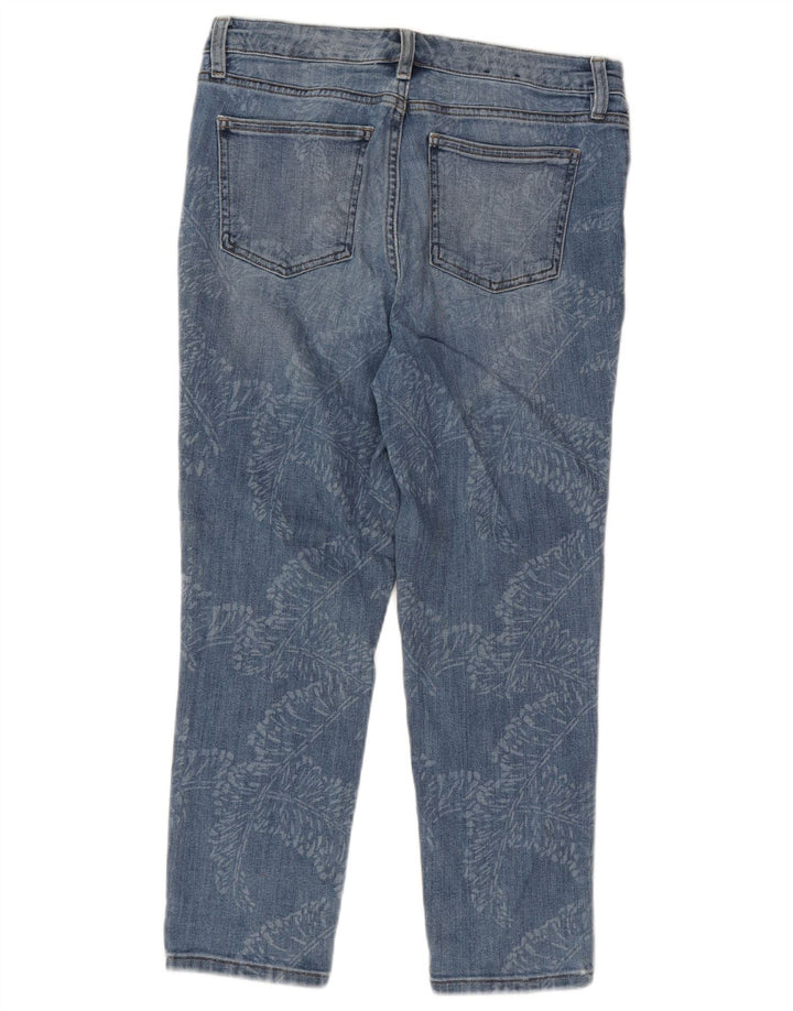 CHAPS Damen Capri-Jeans US 8 Medium W30 L22 Blau geblümte Baumwolle