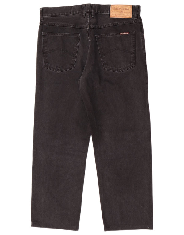 Marlboro Classics Herren Straight Jeans W34 L27 Schwarze Baumwolle