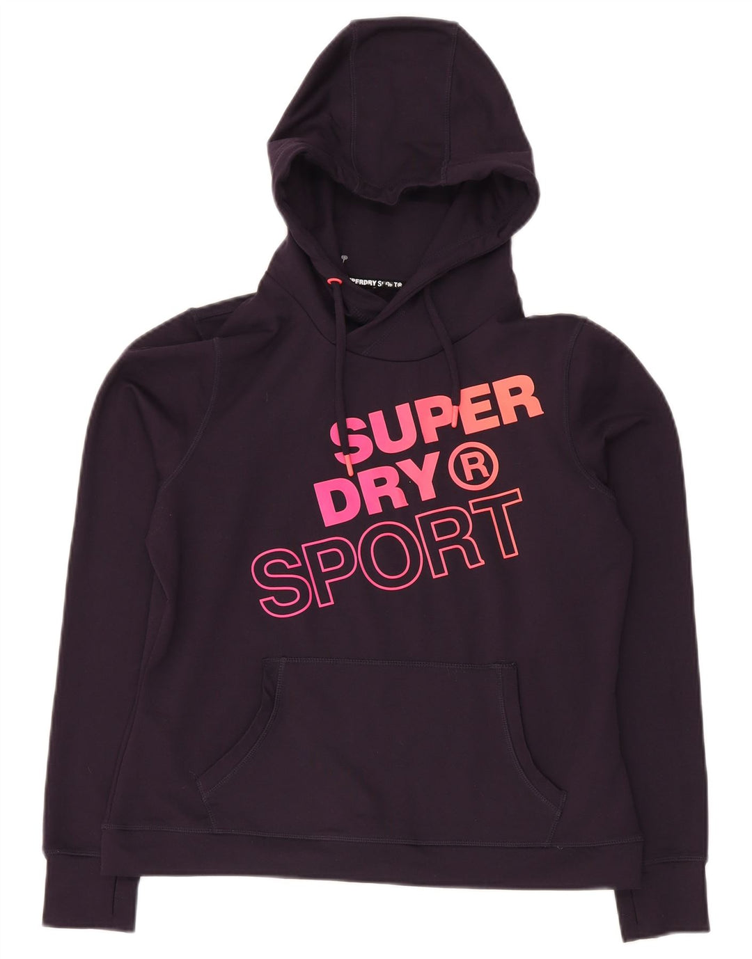 Superdry Damen-Kapuzenpullover mit Grafik, UK 12, Mittelviolett, Polyester