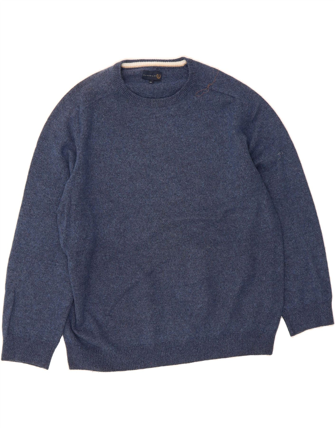 LINCOLN Mens Crew Neck Jumper Sweater XL Navy Blue Wool Vintage Lincoln and Second-Hand Lincoln from Messina Hembry 
