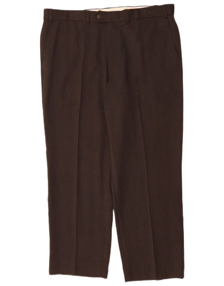 Gerade Herren-Anzughose von Marks & Spencer, W40, L29, braun, Polyester