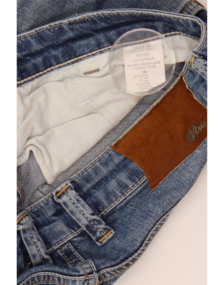 Pinko Damen Slim Jeans W28 L27 Blaue Baumwolle