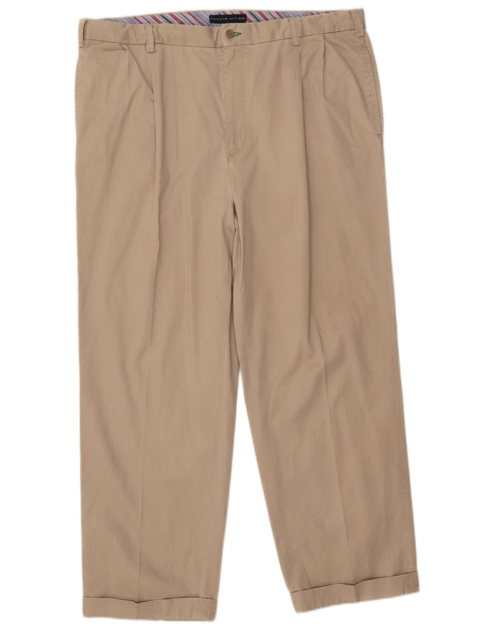 TOMMY HILFIGER Herren Chinohose mit Pegged, W42, L32, beige Baumwolle
