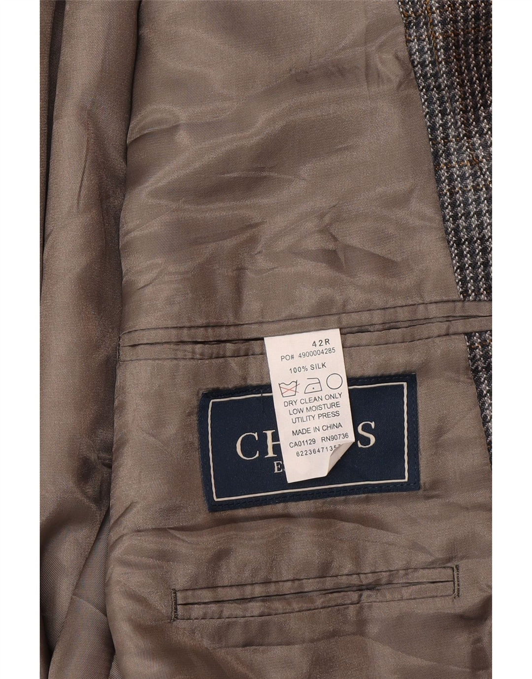 Chaps Herren-Blazer mit 2 Knöpfen, UK 42, XL, grauer Hahnentrittmuster