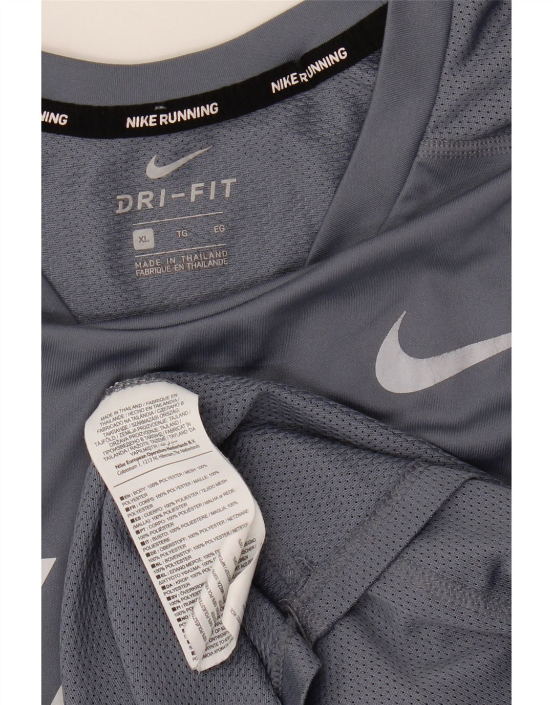 Nike Herren Dri Fit Graphic T-Shirt Top XL grau gestreift aus Polyester