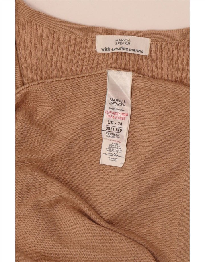 Marks & Spencer Damen Pulloverkleid UK 14 Mittelbeige Viskose