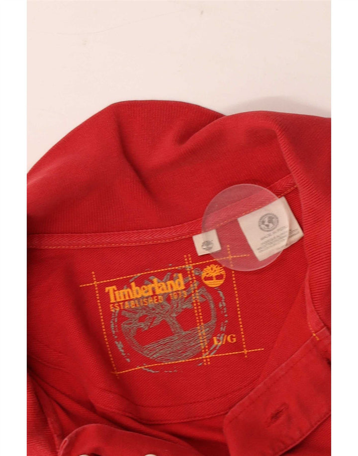 Timberland Herren-Poloshirt, große rote Baumwolle