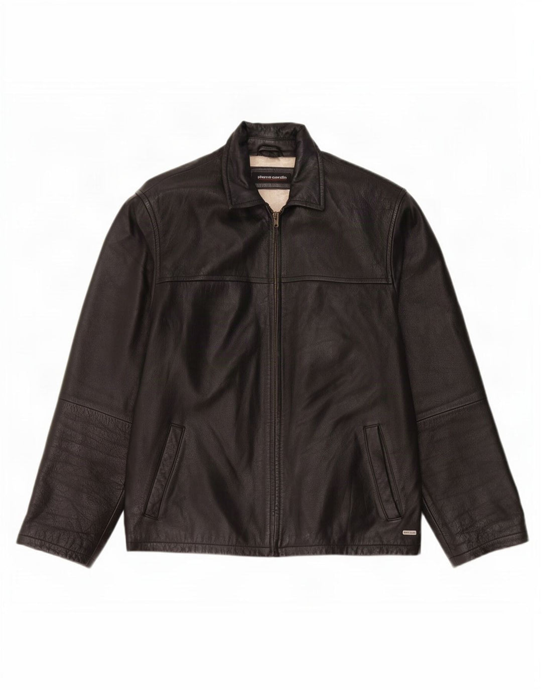 Pierre Cardin Herren Lederjacke UK 40 Large Schwarz