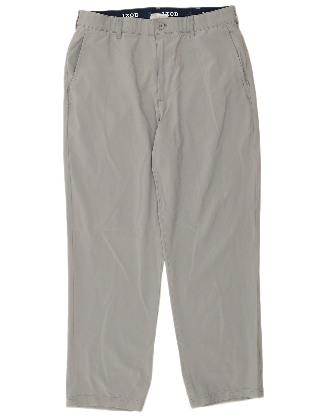 Izod Herren Chinohose W34 L30 Graues Polyester