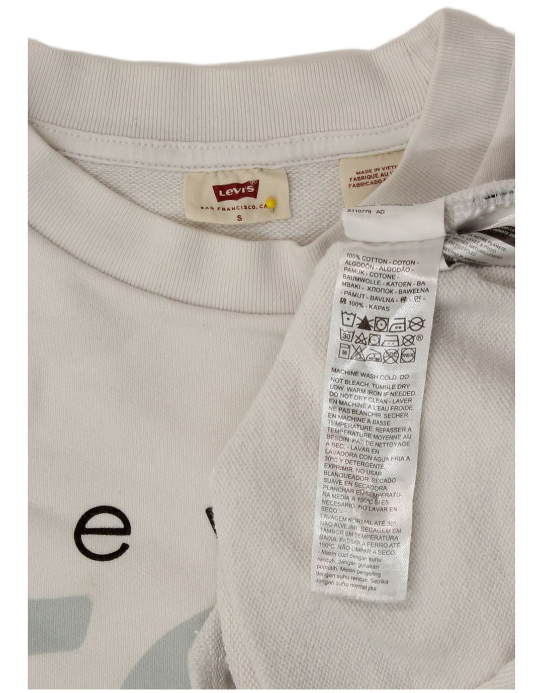 Levi's Damen Crop Graphic Übergroßer Sweatshirt-Pullover, Gr. 10, Größe S, Weiß