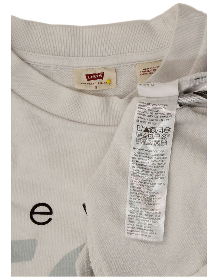 Levi's Damen Crop Graphic Übergroßer Sweatshirt-Pullover, Gr. 10, Größe S, Weiß