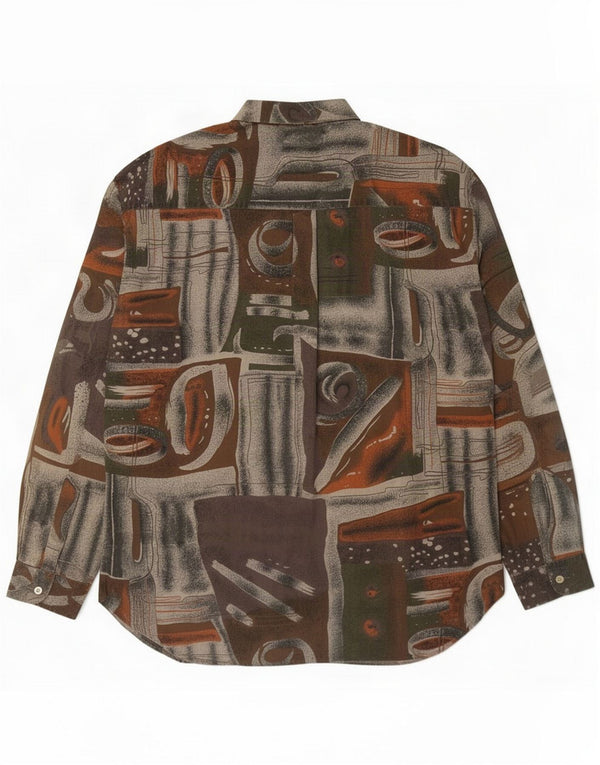 Vintage Mens Shirt Size 43/44 XL Grey Patchwork Cotton