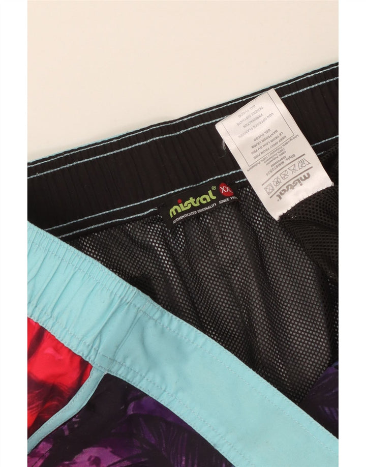 Mistral Herren-Badeshorts 2XL, mehrfarbig, Blumenmuster, hawaiianisches Polyester