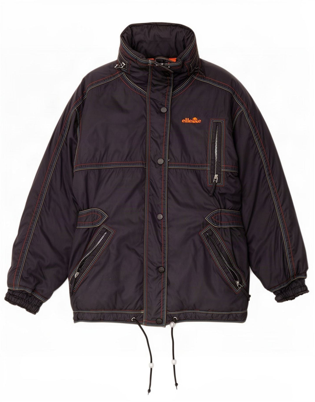 Ellesse Damen-Skijacke mit Kapuze, UK 12, mittelgraues Polyamid