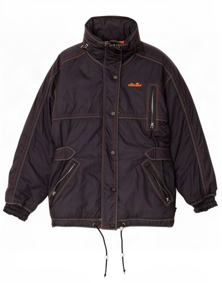 Ellesse Damen-Skijacke mit Kapuze, UK 12, mittelgraues Polyamid