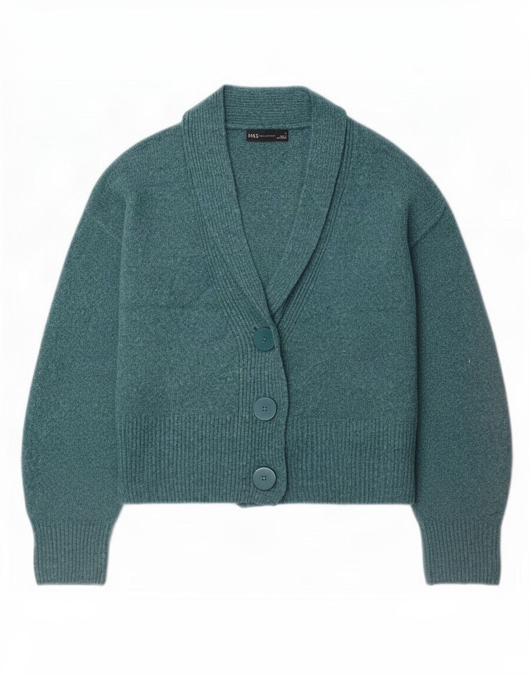 Marks & Spencer Damen-Cardigan-Pullover UK 14 Mittelblaue Baumwolle