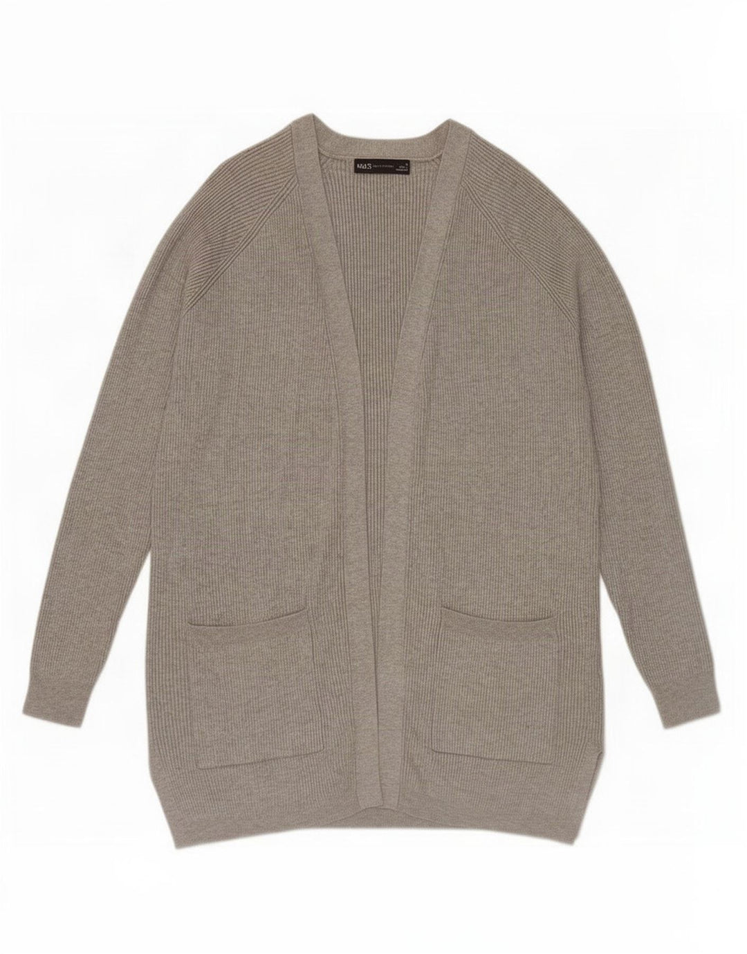 Marks & Spencer Damen-Strickjacke in Übergröße, Gr. 10, Größe S, graue Viskose