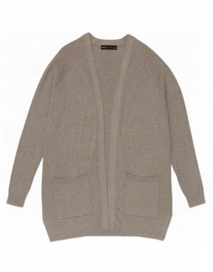 Marks & Spencer Damen-Strickjacke in Übergröße, Gr. 10, Größe S, graue Viskose