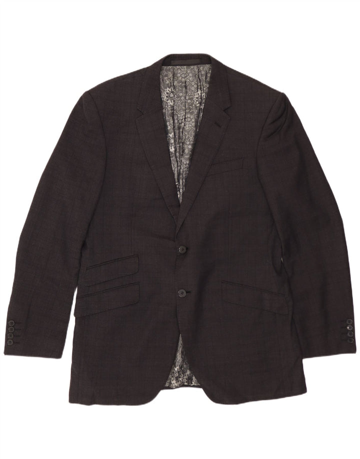 Marks & Spencer Herren Autograph 2-Knopf-Blazerjacke IT 56 3XL Schwarz kariert