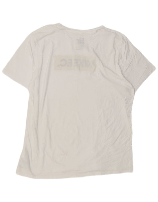 Nike Herren Athletic Fit Graphic T-Shirt Top 2XL Weiß Baumwolle Sport