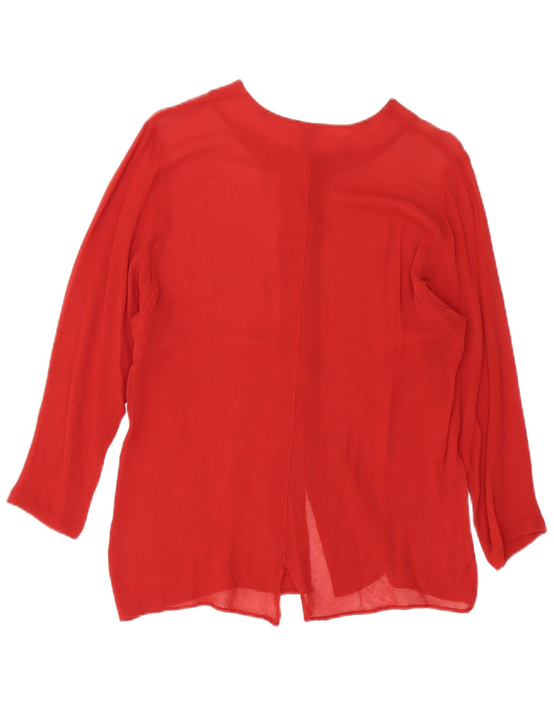 Benetton Damen-Hemdbluse IT 44 mittlere burgunderrote Viskose
