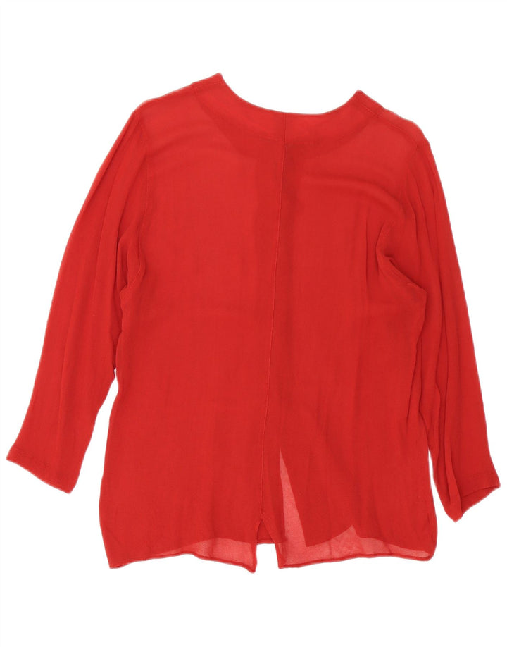 Benetton Damen-Hemdbluse IT 44 mittlere burgunderrote Viskose