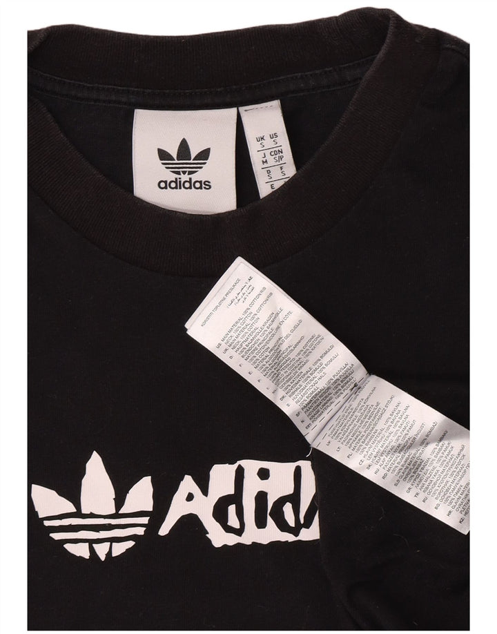 Adidas Herren Grafik T-Shirt Top Small Schwarz Baumwolle