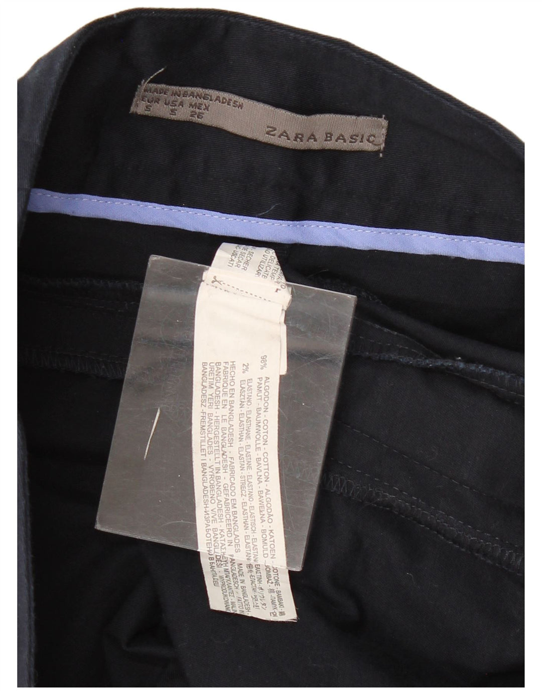 Gerader Rock für Damen von Zara, Größe S, Größe S, Marineblau, Baumwolle