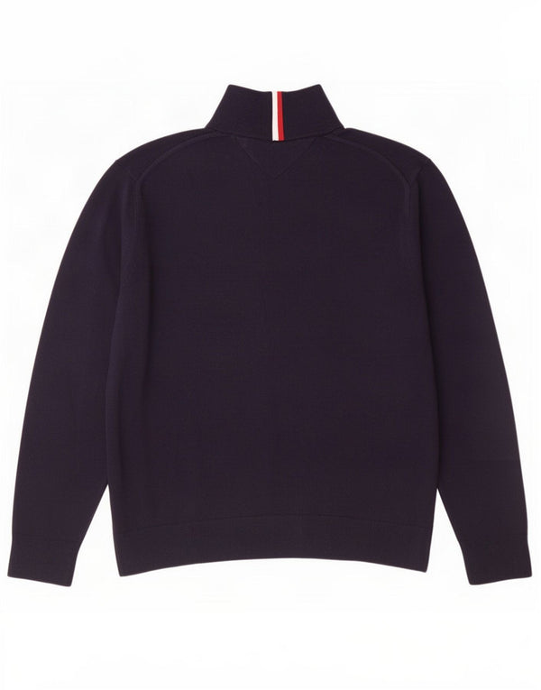 Tommy Hilfiger Herren-Pullover mit Reißverschluss, XL, Marineblau, Baumwolle