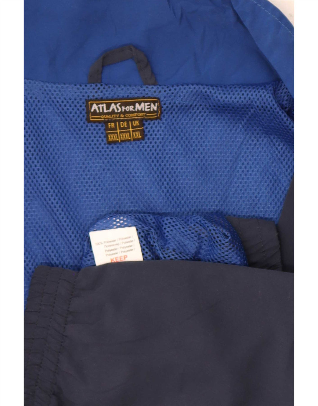 Atlas For Men Herren-Trainingsanzugoberteil, Jacke, 2XL, Marineblau, Farbblock